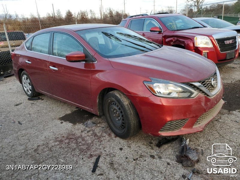 Thumbnail of 2016 Nissan Sentra S with VIN 3N1AB7AP2GY228989